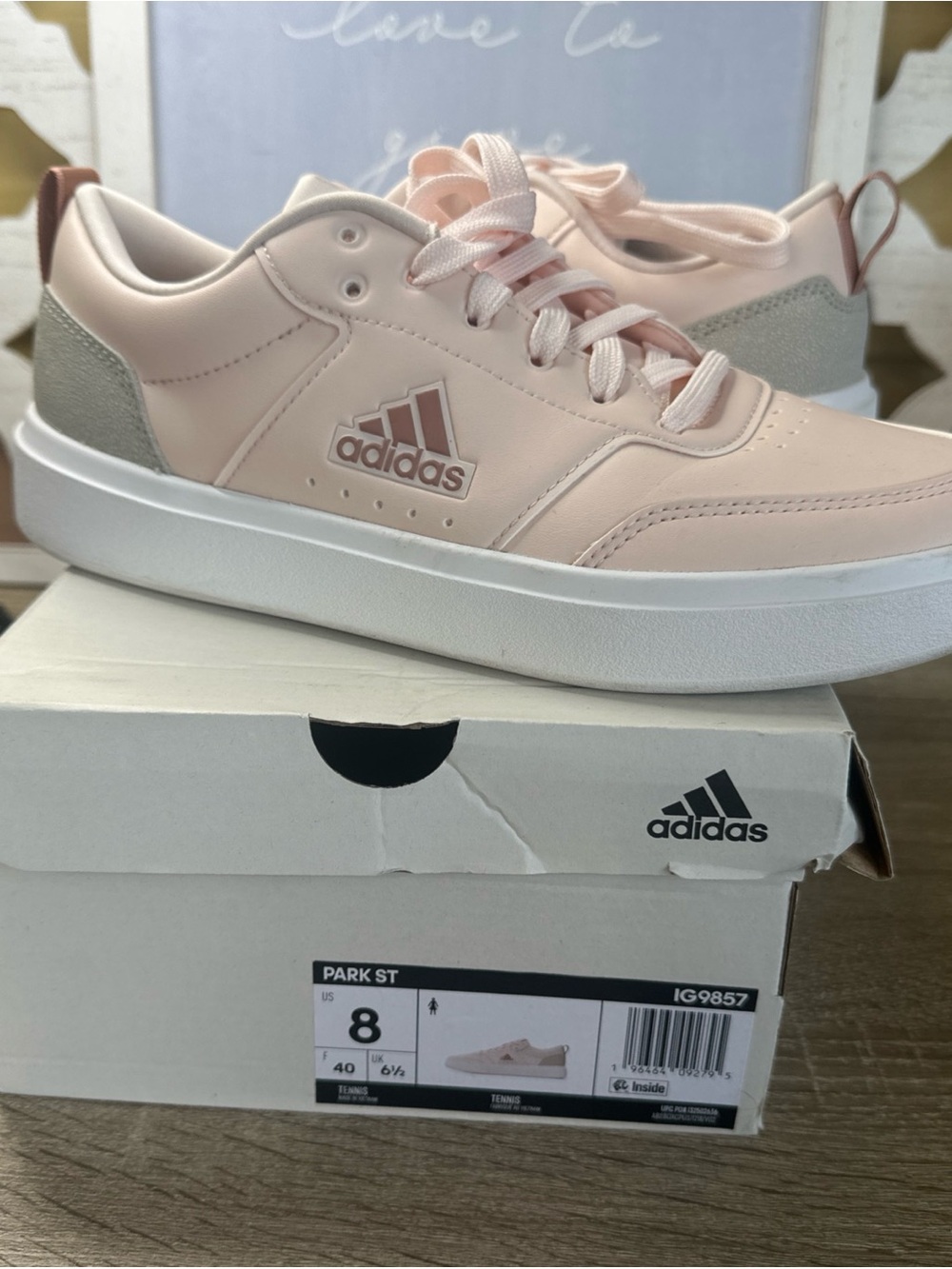 adidas Park St Pink and White Women's Athletic Sneakers